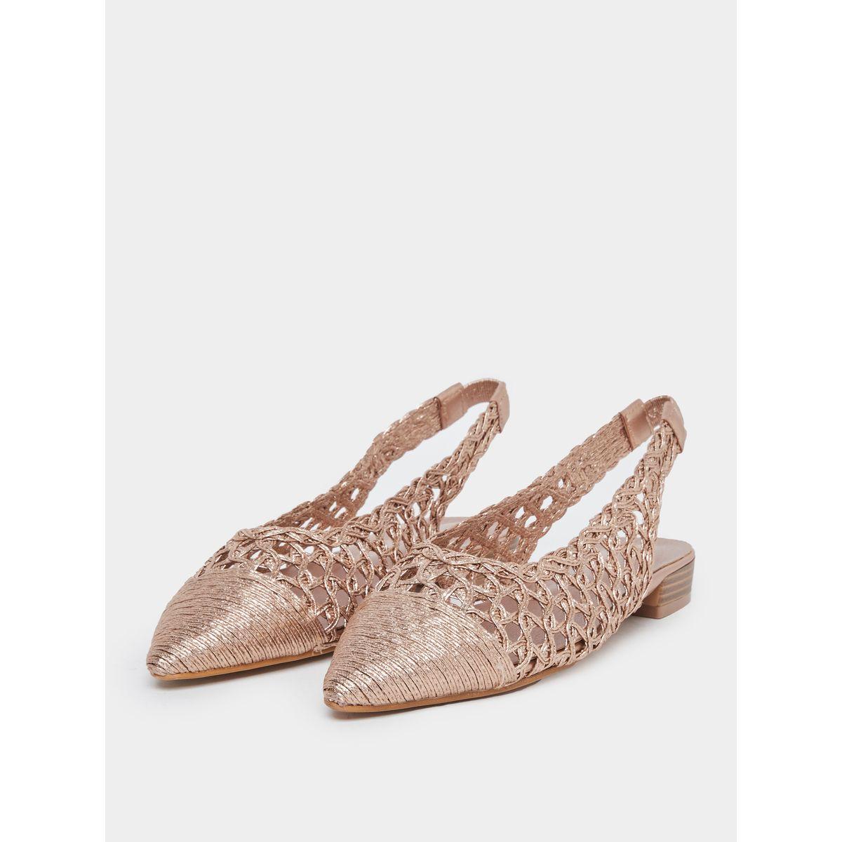 Styli Gold Woven Slingback Mules-women-shoes-sandals-flats-image-2