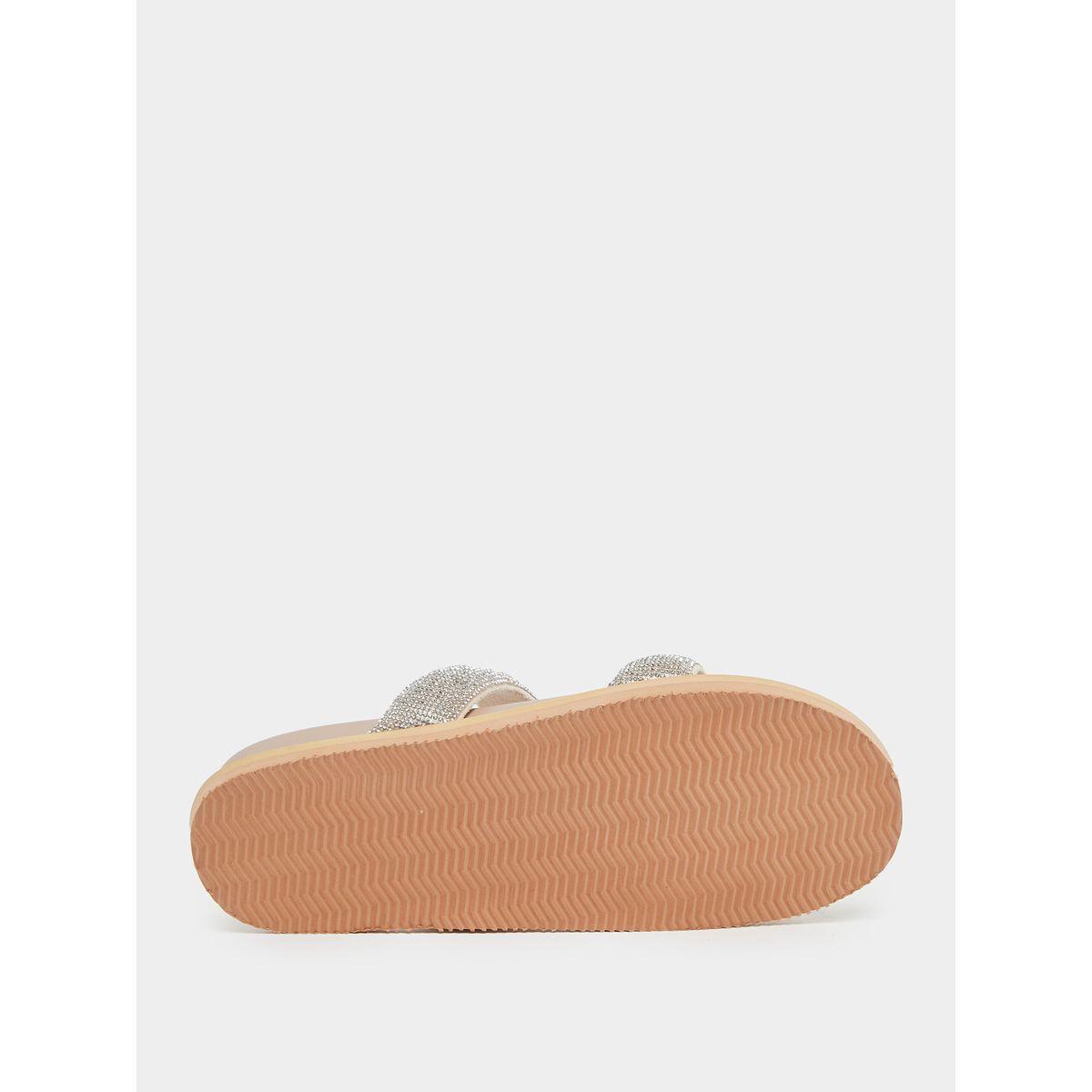 Styli Embellished Glitter Slip on Sandals-women-shoes-sandals-flats-image-6