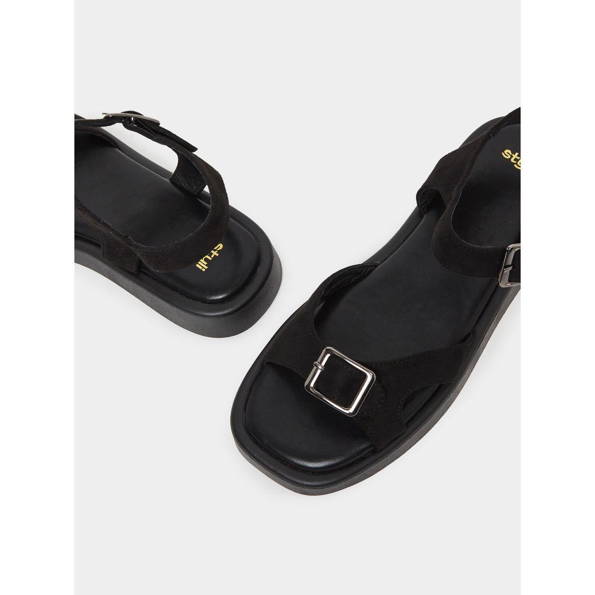 Styli Classic Buckle Ankle Strap Sandals-women-shoes-sandals-flats-image-3