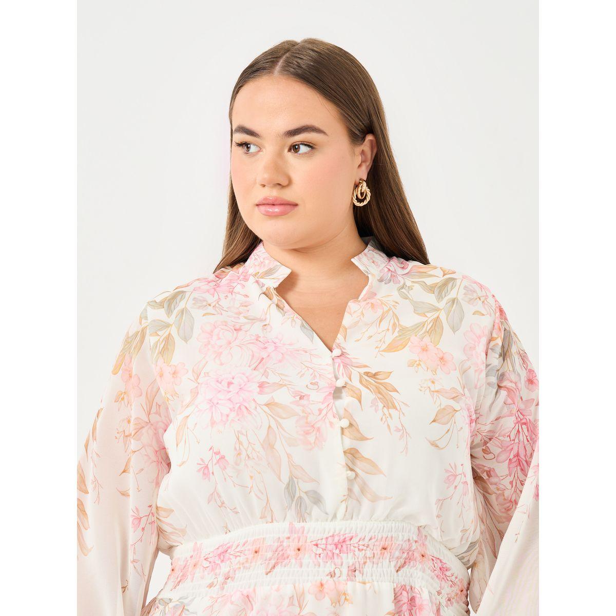فستان ميدي بمقاس كبير بطبعة زهور-women-clothing-dresses-image-4