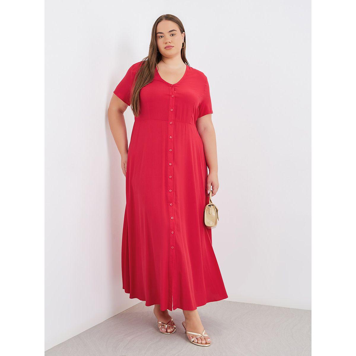 فستان طويل بمقاس كبير وتفاصيل أزرار-women-clothing-dresses-image-1