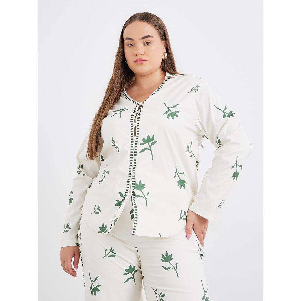 Styli Plus Co-Ords Shirt with Floral Print and Wide Leg Pants-women-clothing-dresses-image-2