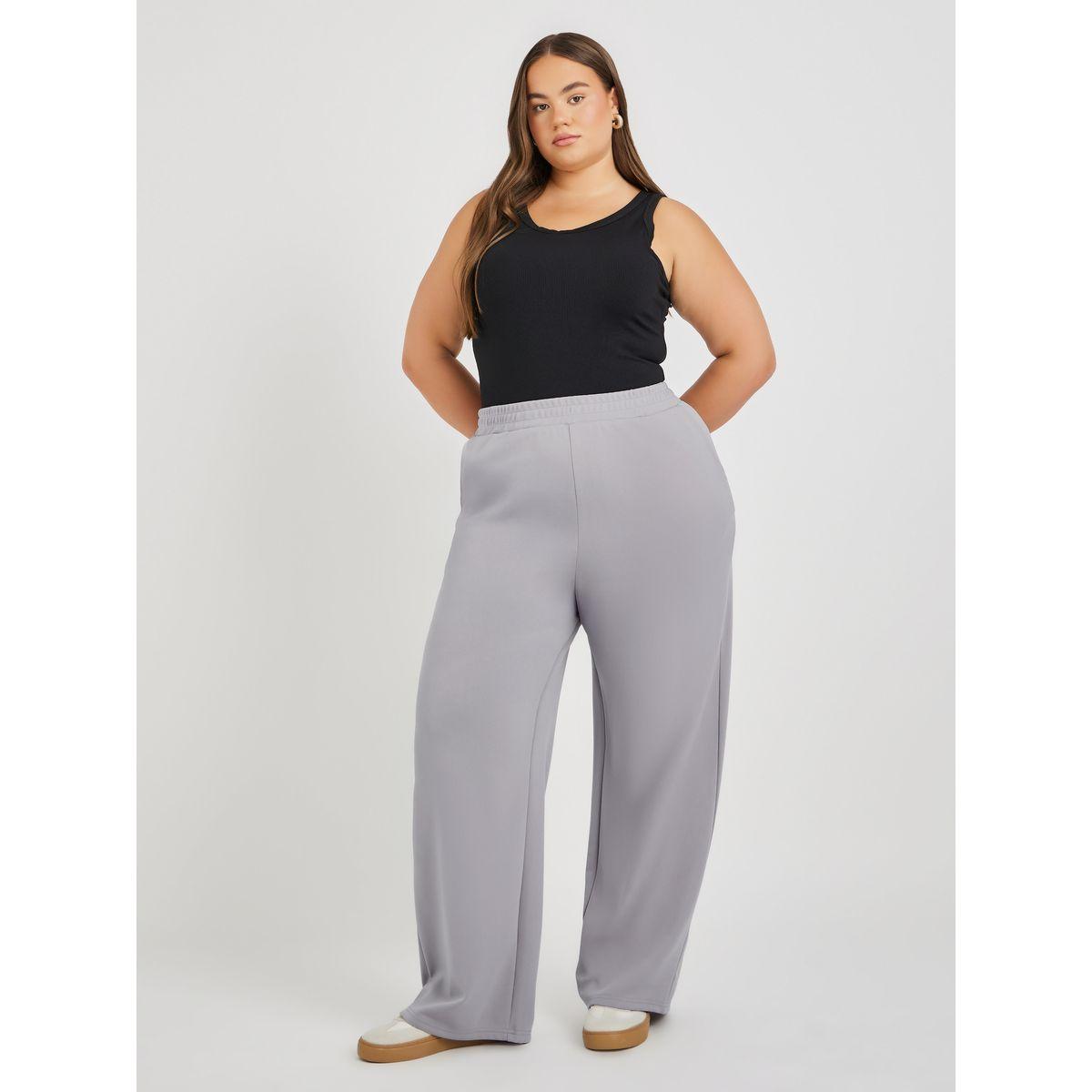 Styli Plus Size Solid Wide Leg Joggers-women-clothing-bottoms-joggers-image-1