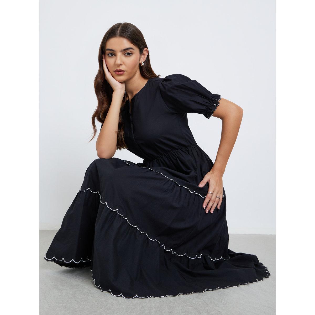 فستان ميدي بتفاصيل مُطرزة-women-clothing-dresses-image-1