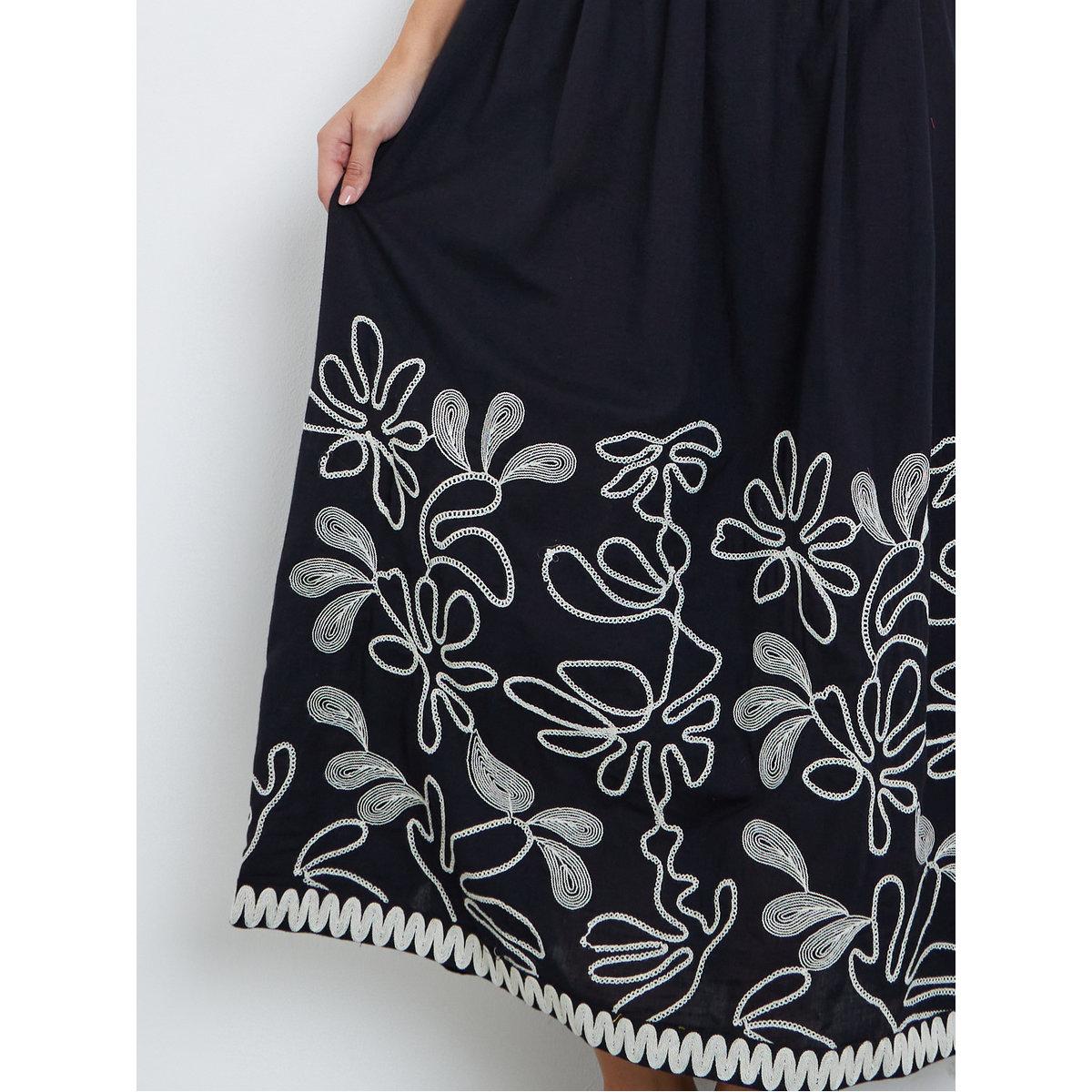 Styli Black Embroidered Strappy Maxi Dress-women-clothing-dresses-image-3