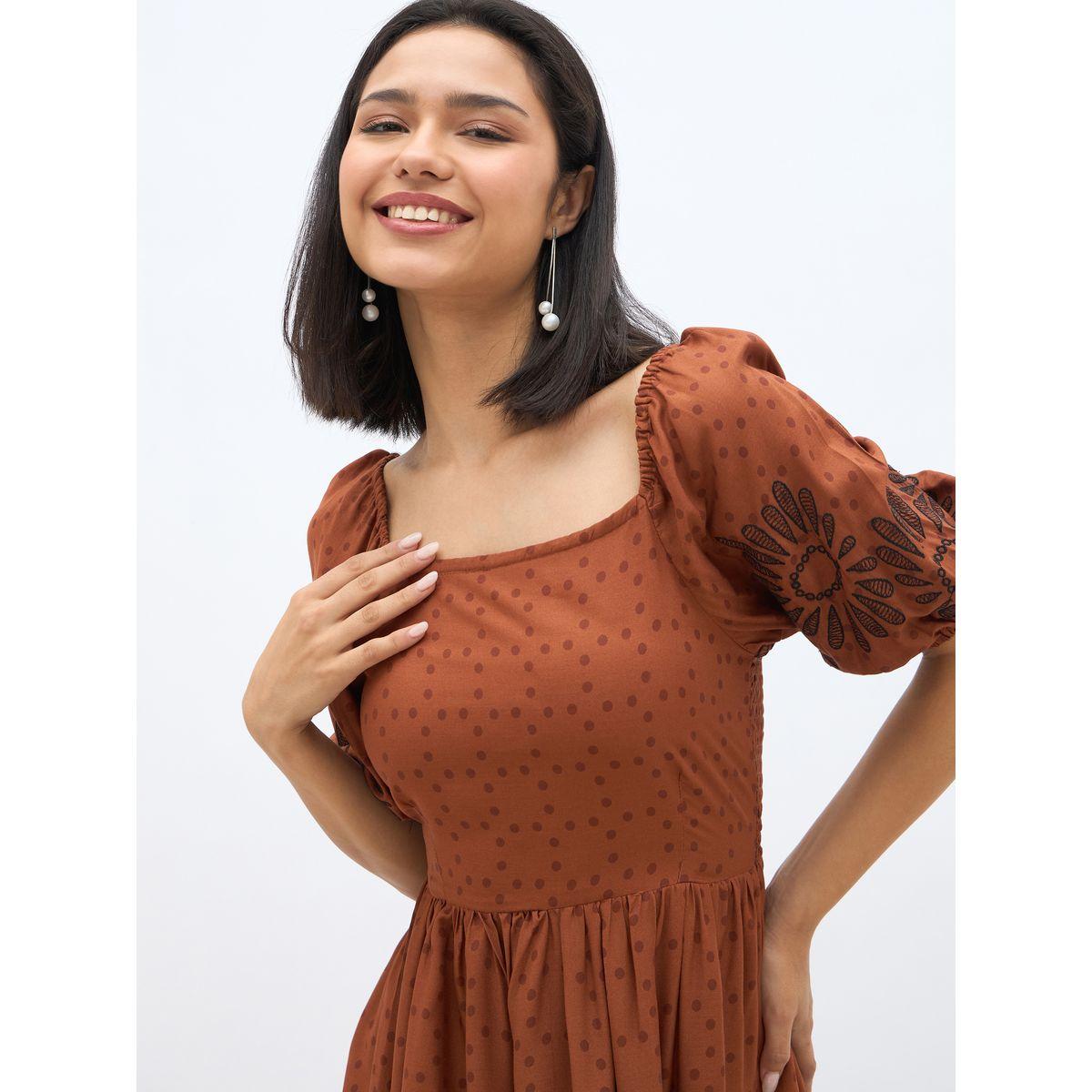 Styli Embroidered Puff Sleeves A-Line Midi Dress-women-clothing-dresses-image-4