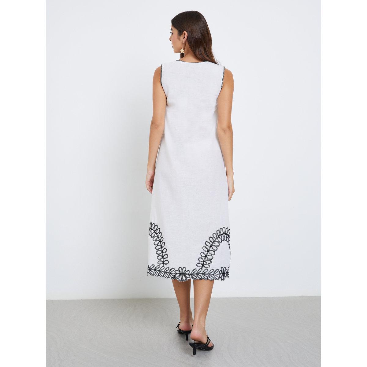 فستان ميدي بتفاصيل مُطرزة بدون أكمام-women-clothing-dresses-image-6