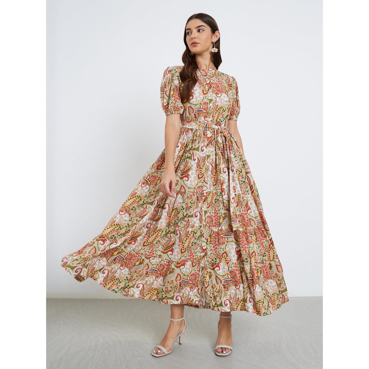 Styli Paisley Print Tiered Maxi Dress-women-clothing-dresses-image-1
