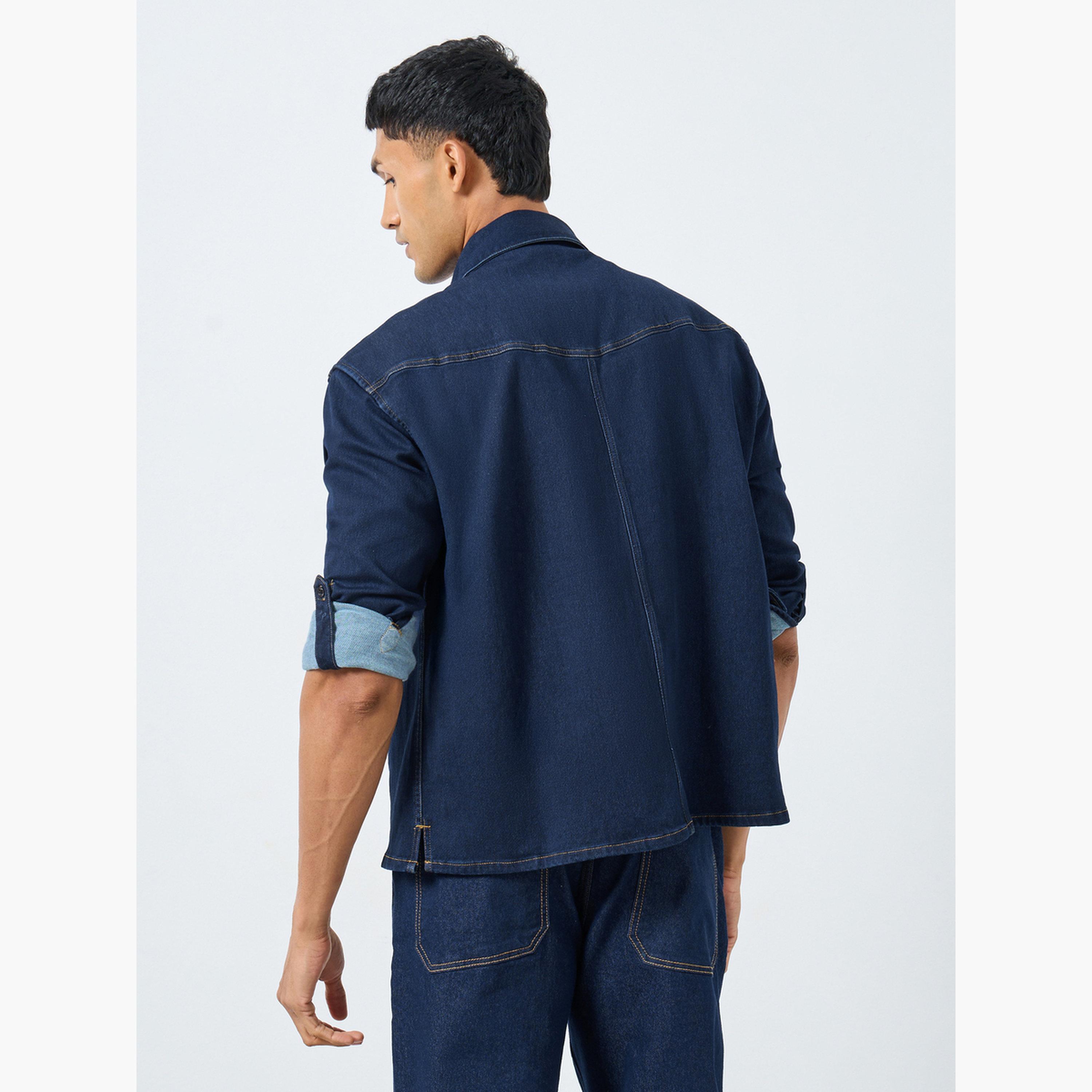 ستايلي - قميص جينز بقصّة مربعة للرجال-men-clothing-shirts-image-3