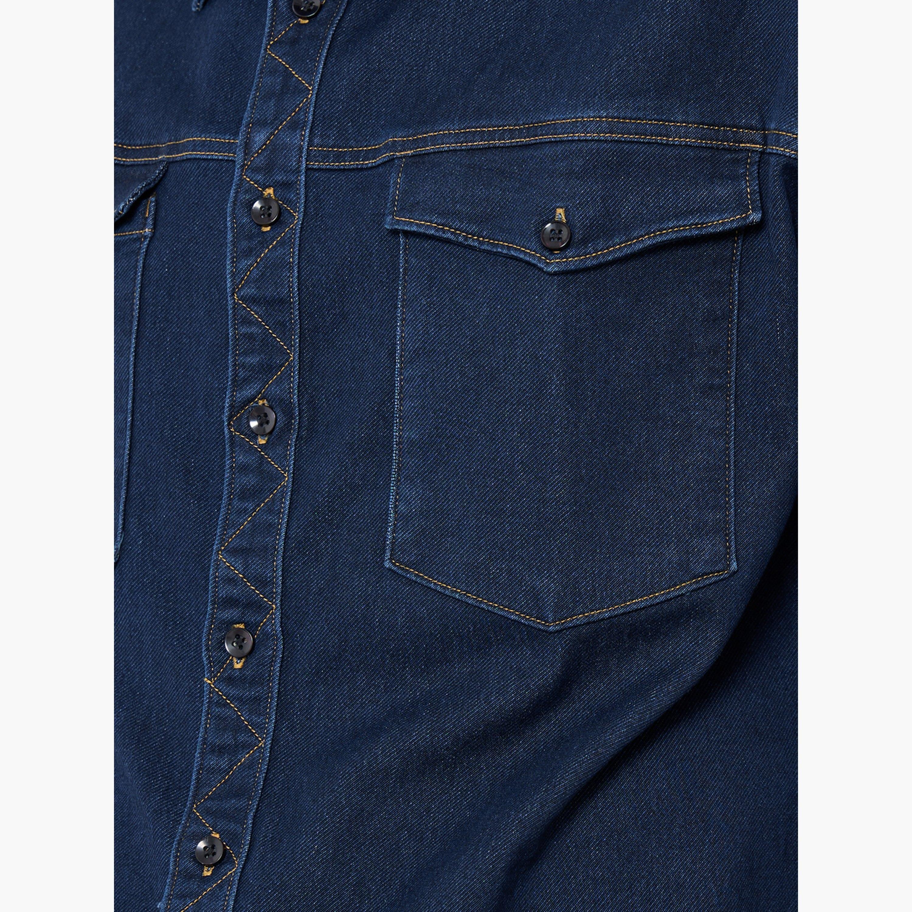 ستايلي - قميص جينز بقصّة مربعة للرجال-men-clothing-shirts-image-4