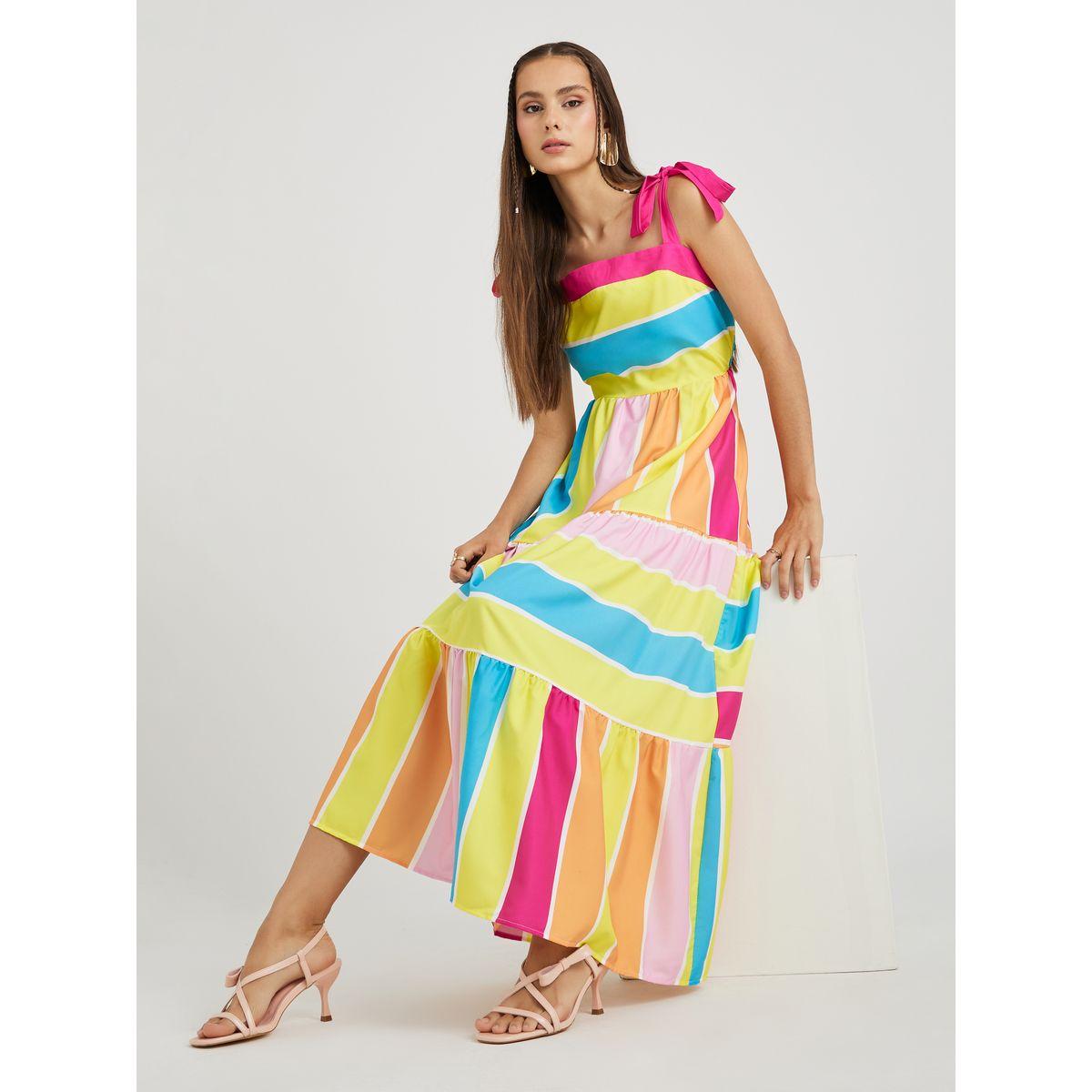 فستان طويل بحمالات ونمط كتل الالوان-women-clothing-dresses-image-1