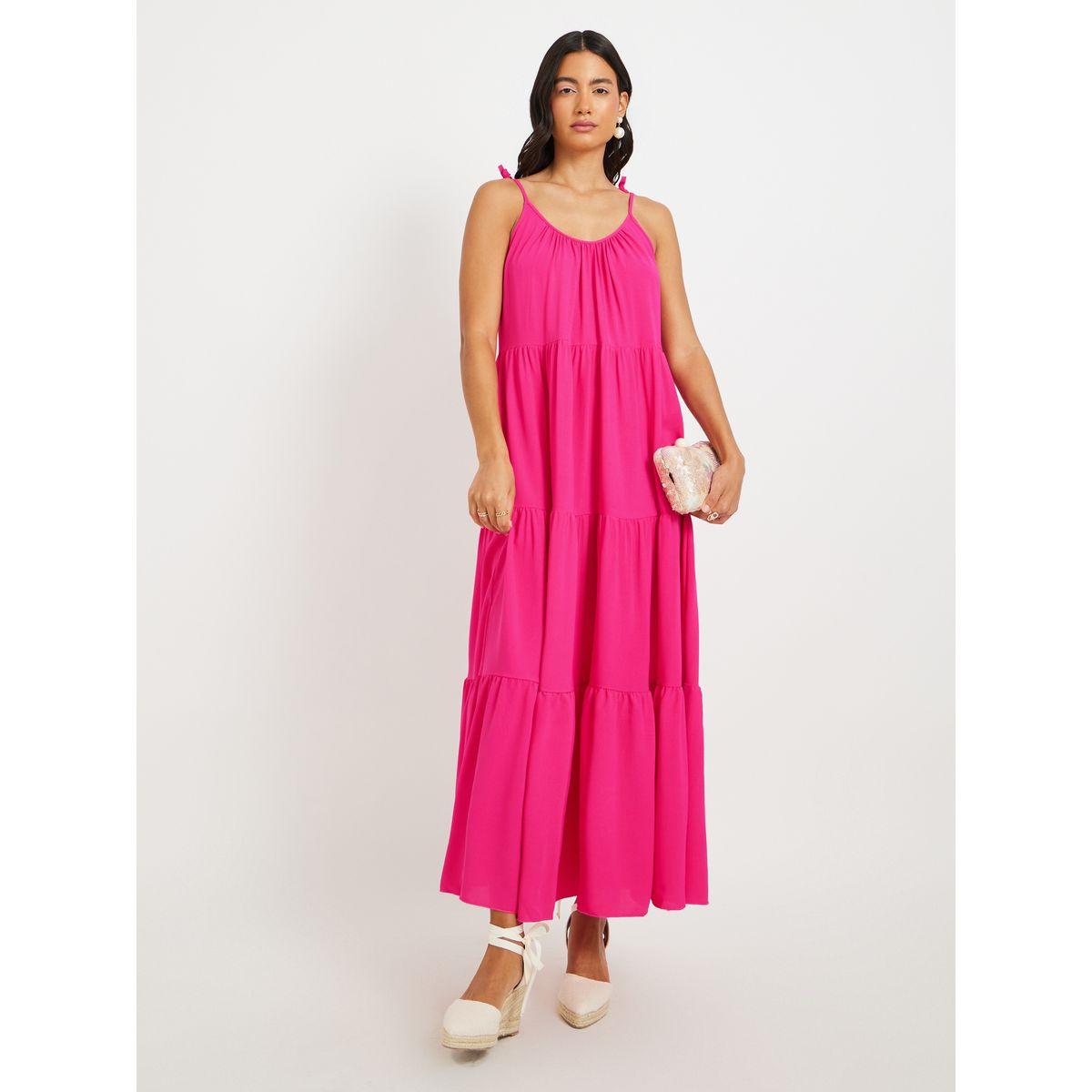 فستان طويل سادة بحمالات وكسرات-women-clothing-dresses-image-2