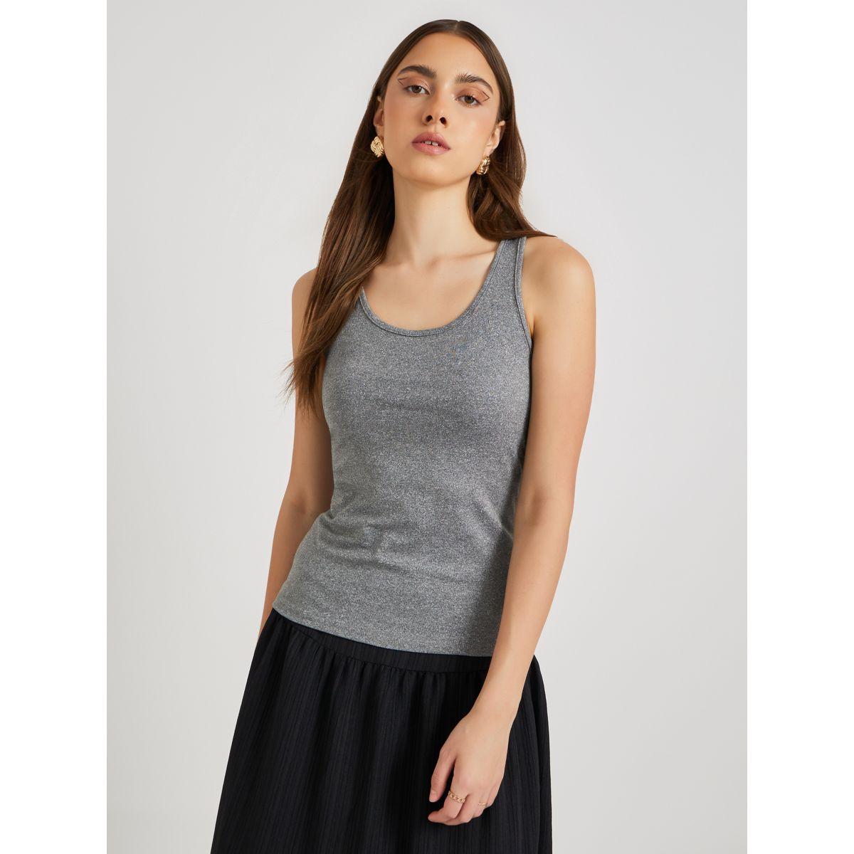 بلوزة كامي سادة بياقة دائرية-women-clothing-tshirts-image-3