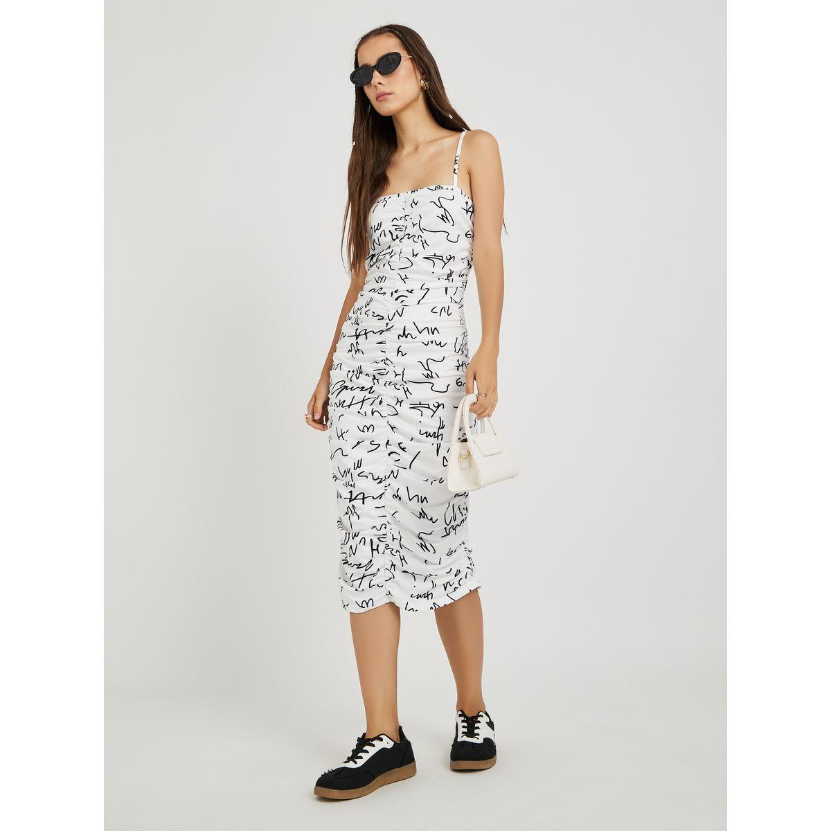 Styli All-Over Printed Ruched Detail Strappy Midi Dress-women-clothing-dresses-image-1