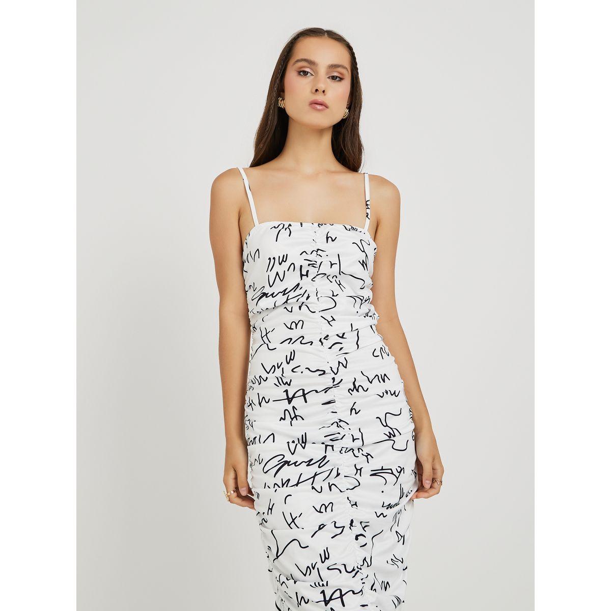 Styli All-Over Printed Ruched Detail Strappy Midi Dress-women-clothing-dresses-image-2