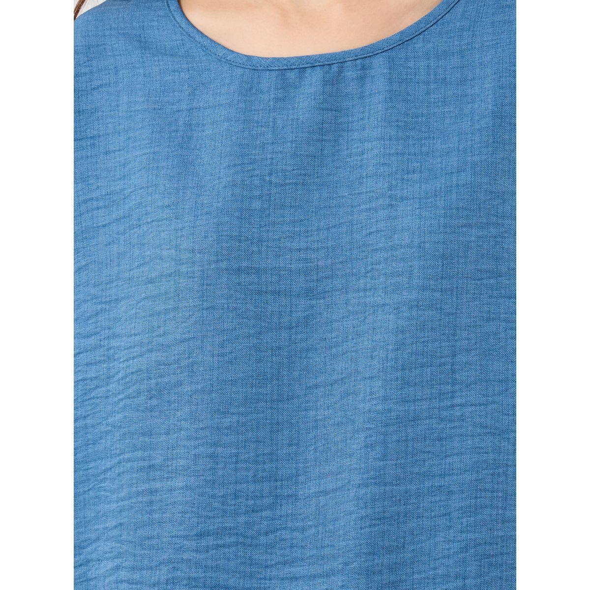 Styli Ruffled Hem Short Sleeve Round Neck Blouse-women-clothing-shirtsandblouses-blouses-image-3