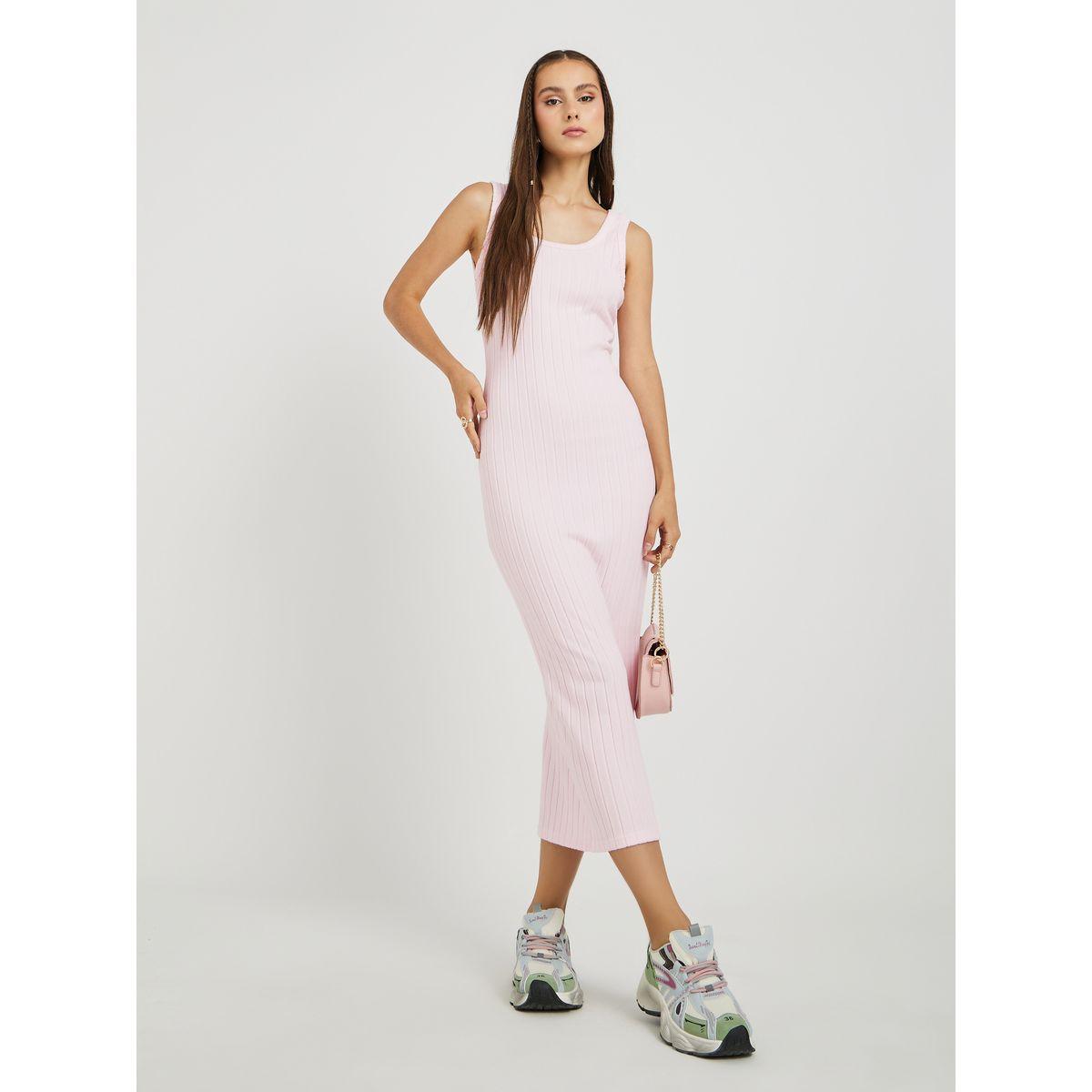 فستان ميدي مضلع بلا أكمام مع ياقة سكوب-women-clothing-dresses-image-2