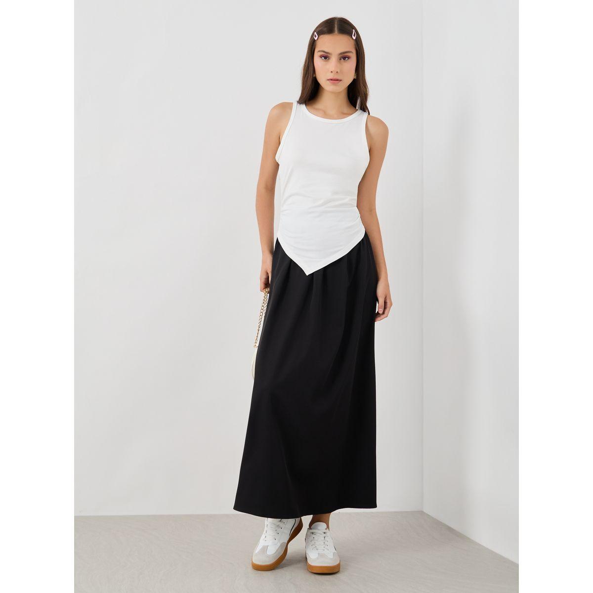 Styli Set of 2 - Solid Asymmetric Hem Cami Top-women-clothing-tshirts-image-3