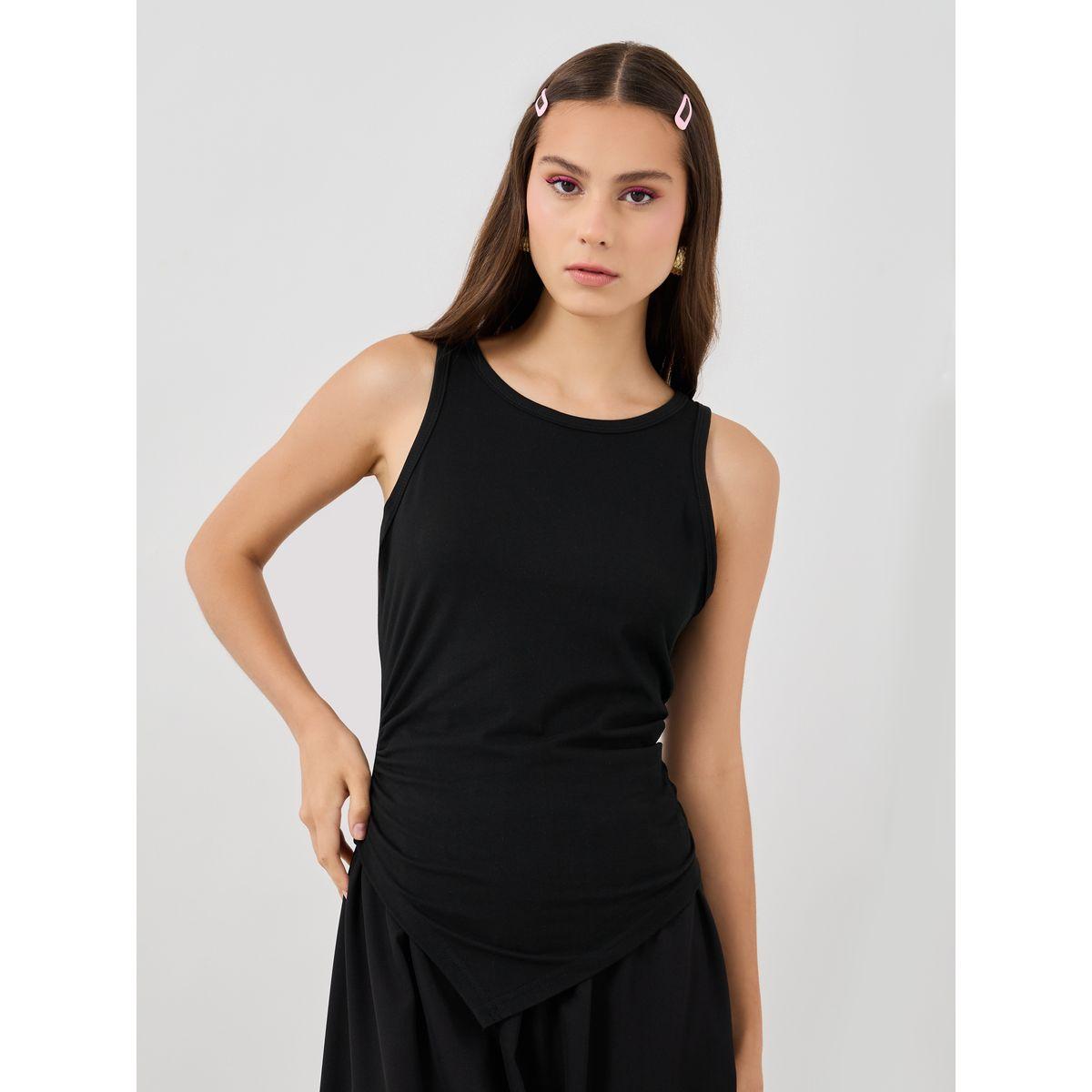 Styli Set of 2 - Solid Asymmetric Hem Cami Top-women-clothing-tshirts-image-6