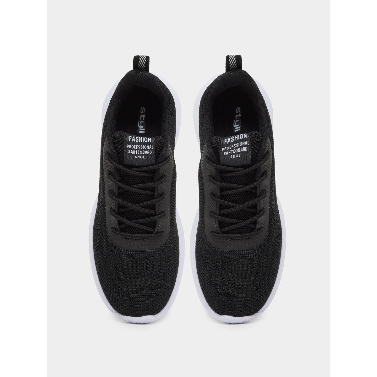 Styli Solid Lace Up Sneakers-women-shoes-sneakers-image-5