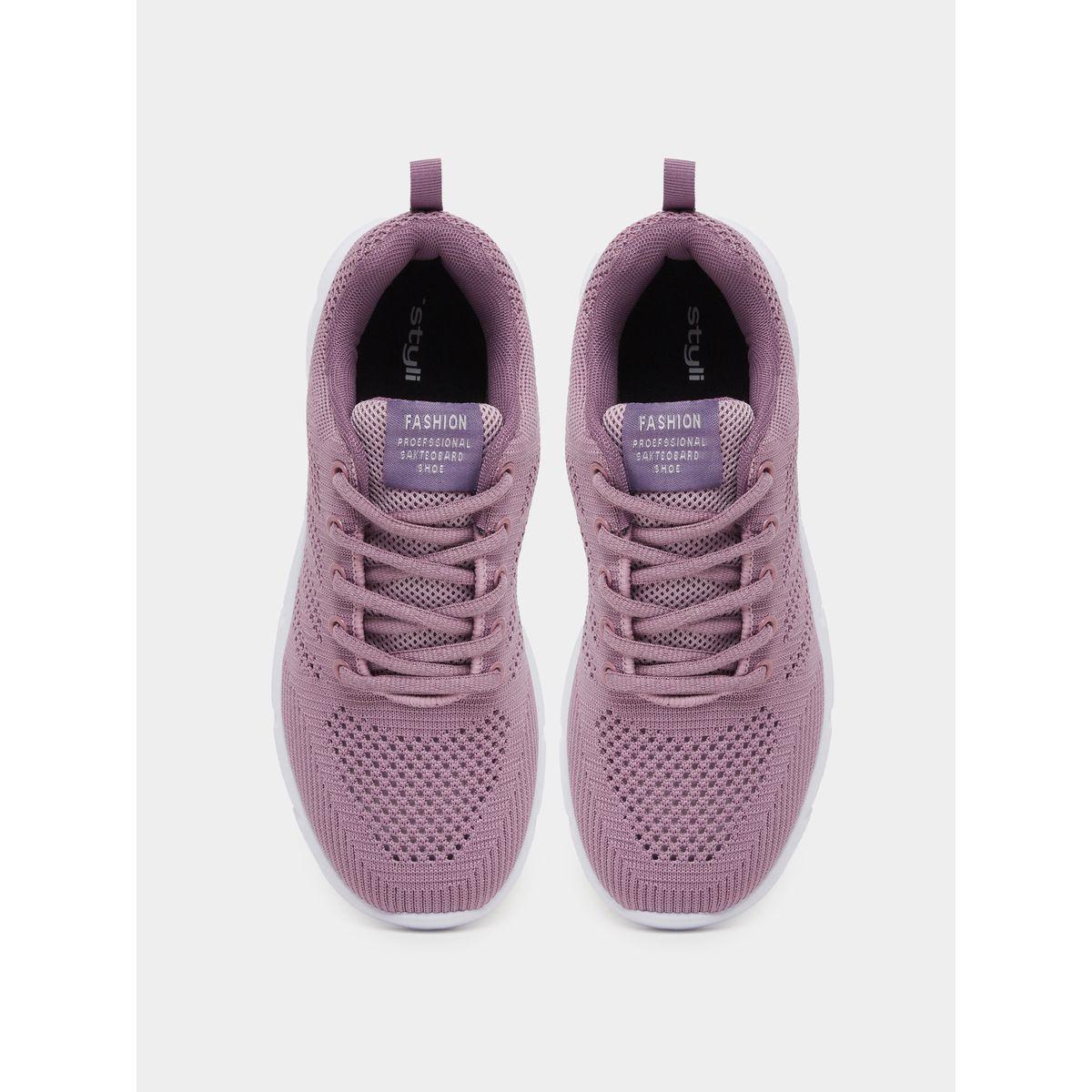 Styli Textured Mesh Lace Up Sneakers-women-shoes-sneakers-image-5