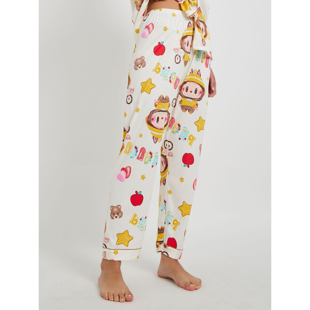 Styli All-Over Print Collared Shirt with Shorts and Pyjama Set-women-clothing-nightwear-pyjamas-longsets-image-4