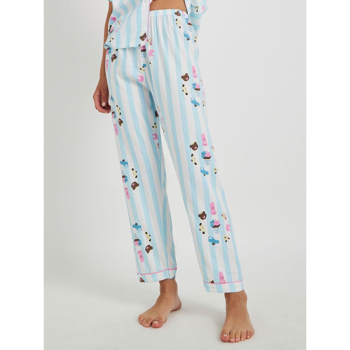 Styli All-Over Print Collared Shirt with Shorts and Pyjama Set-women-clothing-nightwear-pyjamas-longsets-image-5