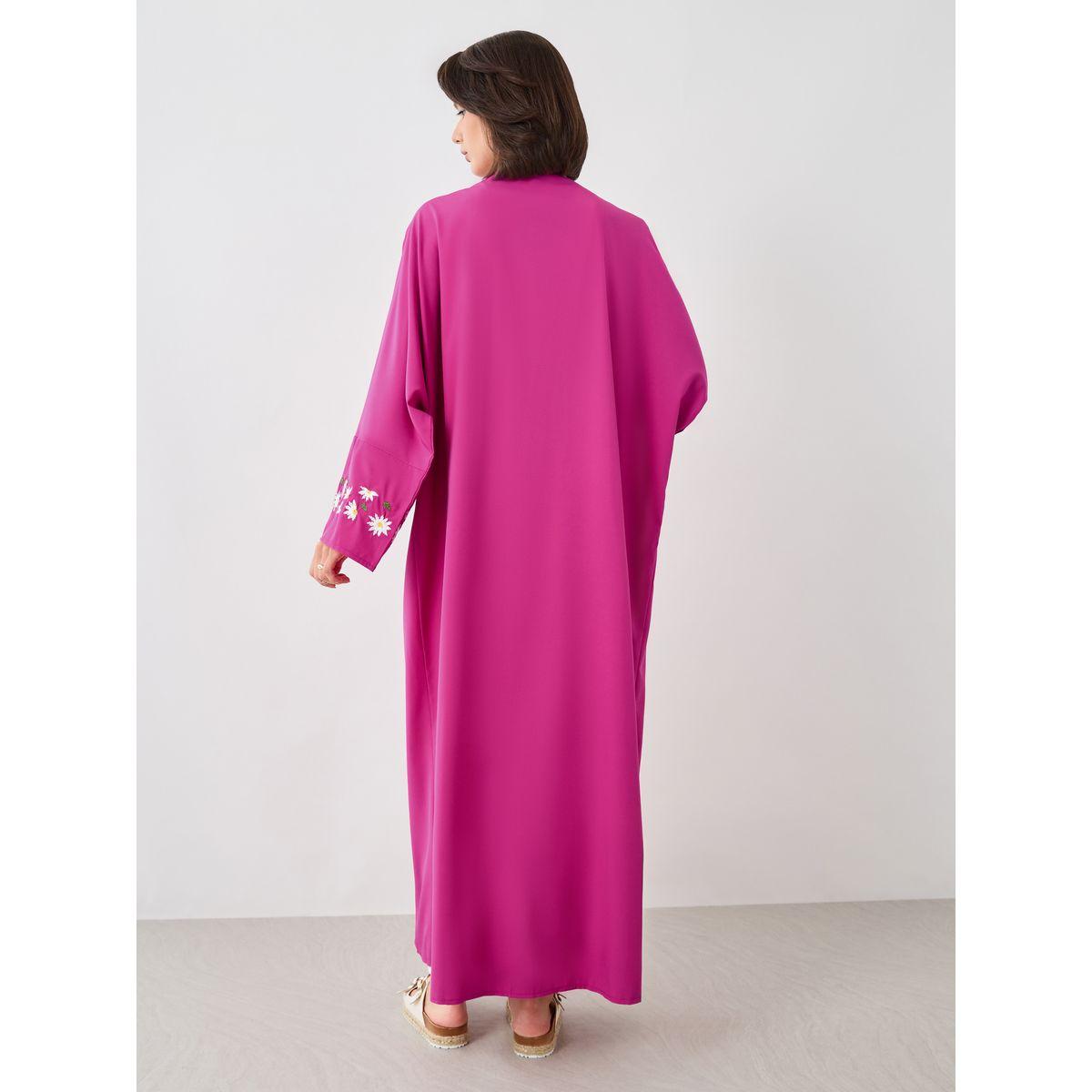 Styli Embroidered Long Sleeve Detail Solid Kimono-women-clothing-shirtsandblouses-shirts-image-4