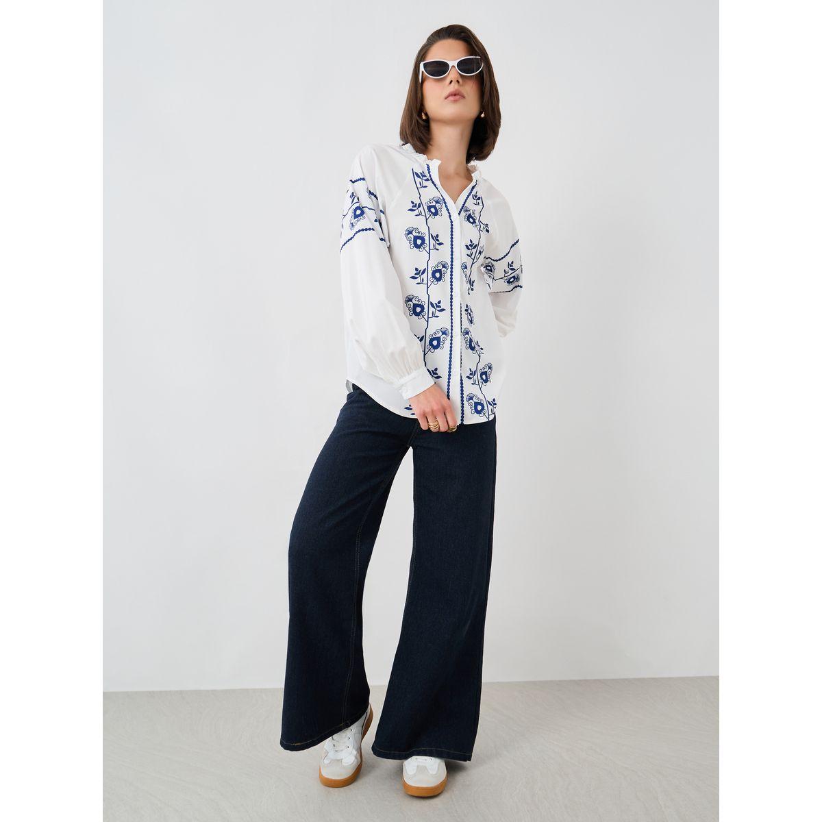 Styli Floral Printed Balloon Sleeves Oversized Shirt-women-clothing-shirtsandblouses-shirts-image-2