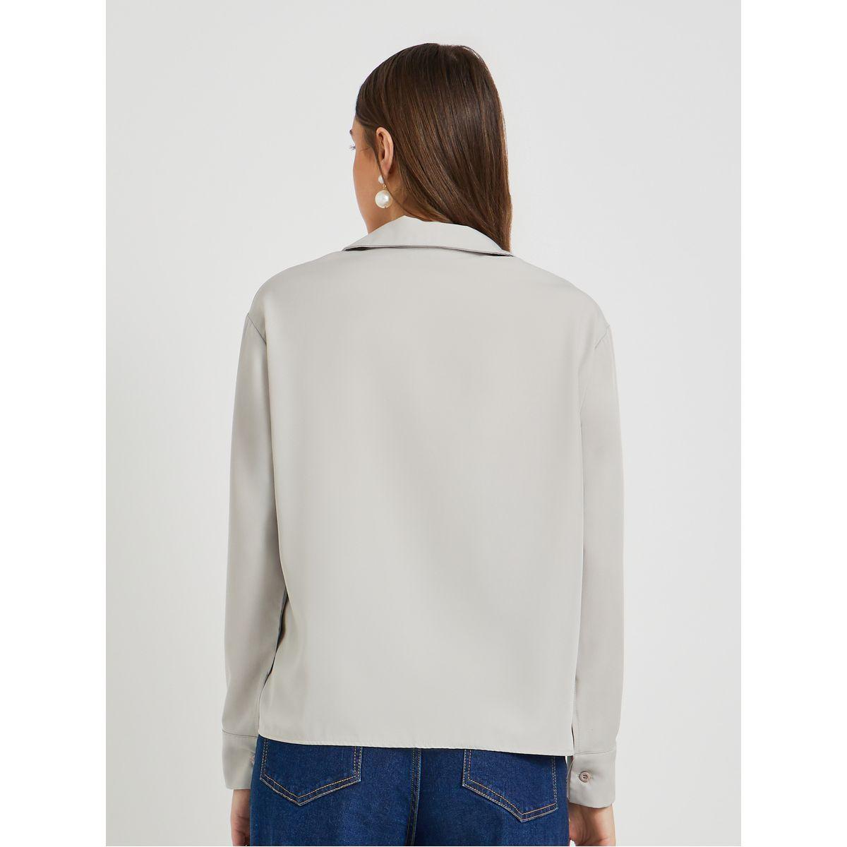Styli Solid Slogan Embroidery Oversized Shirt-women-clothing-shirtsandblouses-shirts-image-4