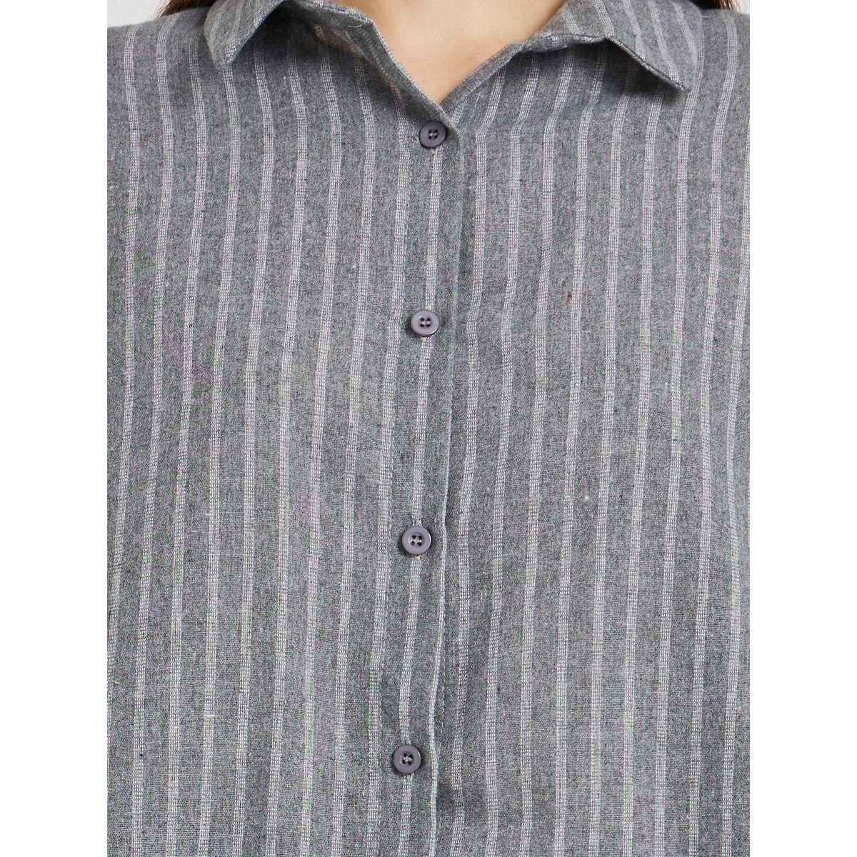 Styli Striped Spread Collar Regular Fit Shirt-women-clothing-shirtsandblouses-shirts-image-3