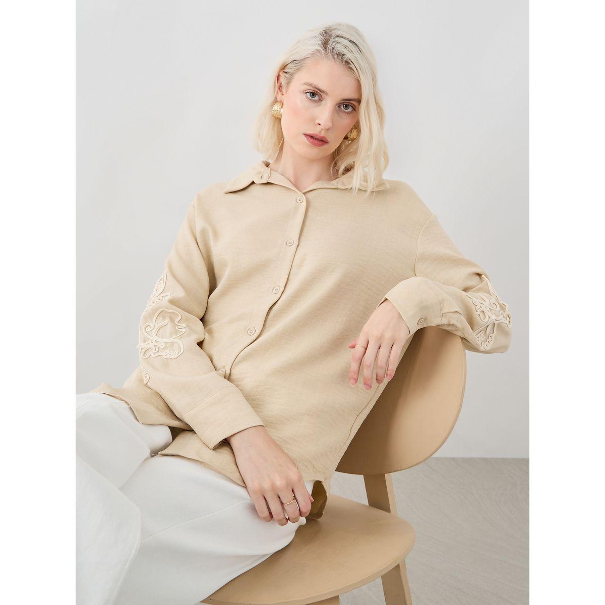 Styli Embroidered Spread Collar Oversized Shirt-women-clothing-shirtsandblouses-shirts-image-1