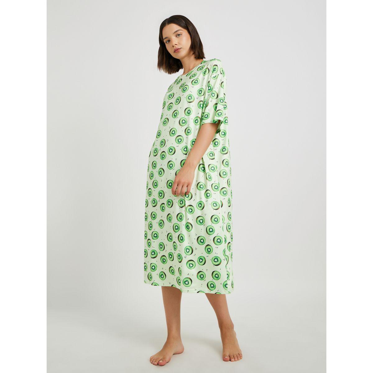 قميص نوم مطبع بالكامل مع أكمام قصيرة-women-clothing-nightwear-nighties-image-1