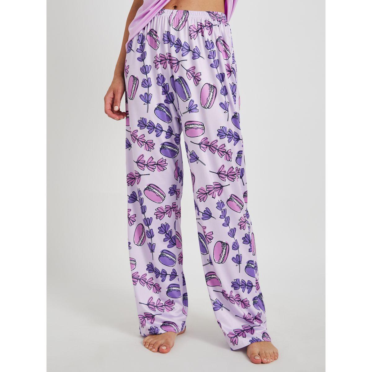 Styli Solid Round Neck T-Shirt and Pyjama Set-women-clothing-nightwear-pyjamas-longsets-image-6