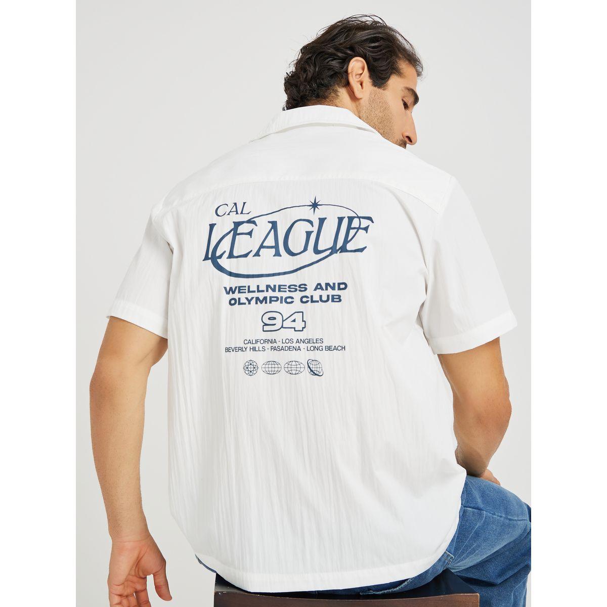 Styli Men White Graphic Print Resort Collar Relaxed Fit Shirt-men-clothing-shirts-image-1