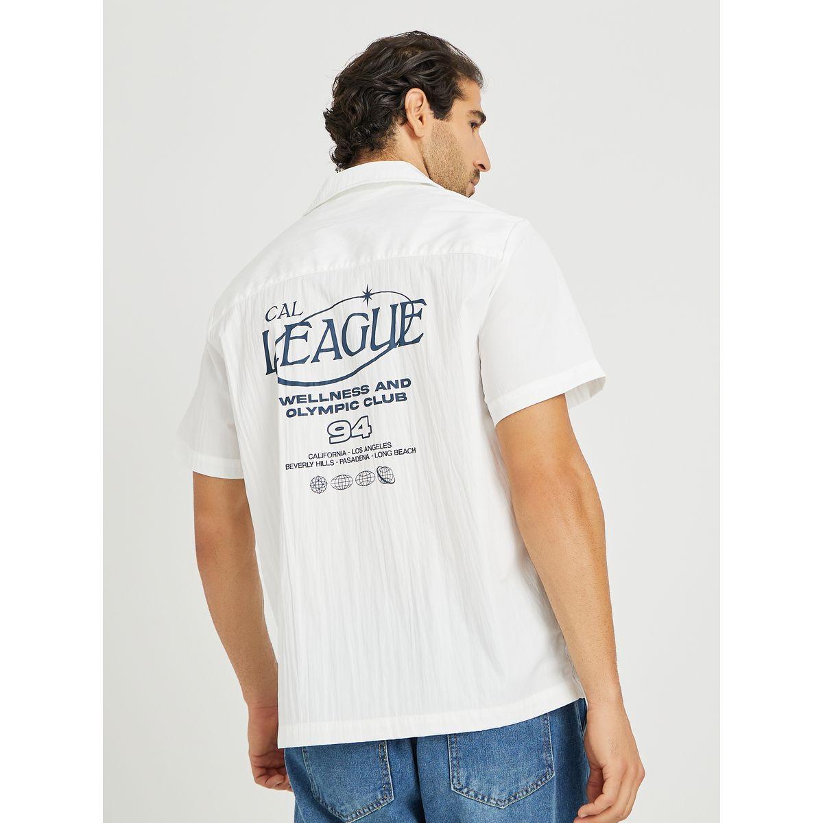 Styli Men White Graphic Print Resort Collar Relaxed Fit Shirt-men-clothing-shirts-image-5