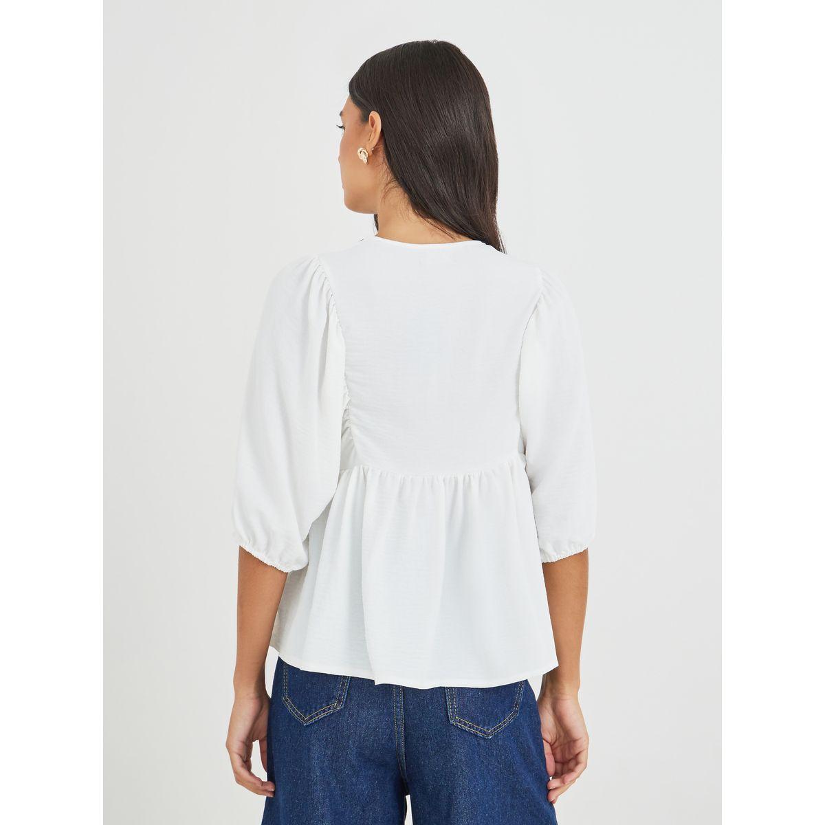 بلوزة مُطرّزة بأكمام بالون وياقة بأربطة-women-clothing-shirtsandblouses-blouses-image-4