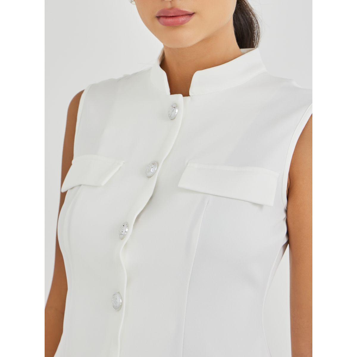 جيليه سادة بلا أكمام وياقة قائمة-women-clothing-coatsandjackets-waistcoats-image-2