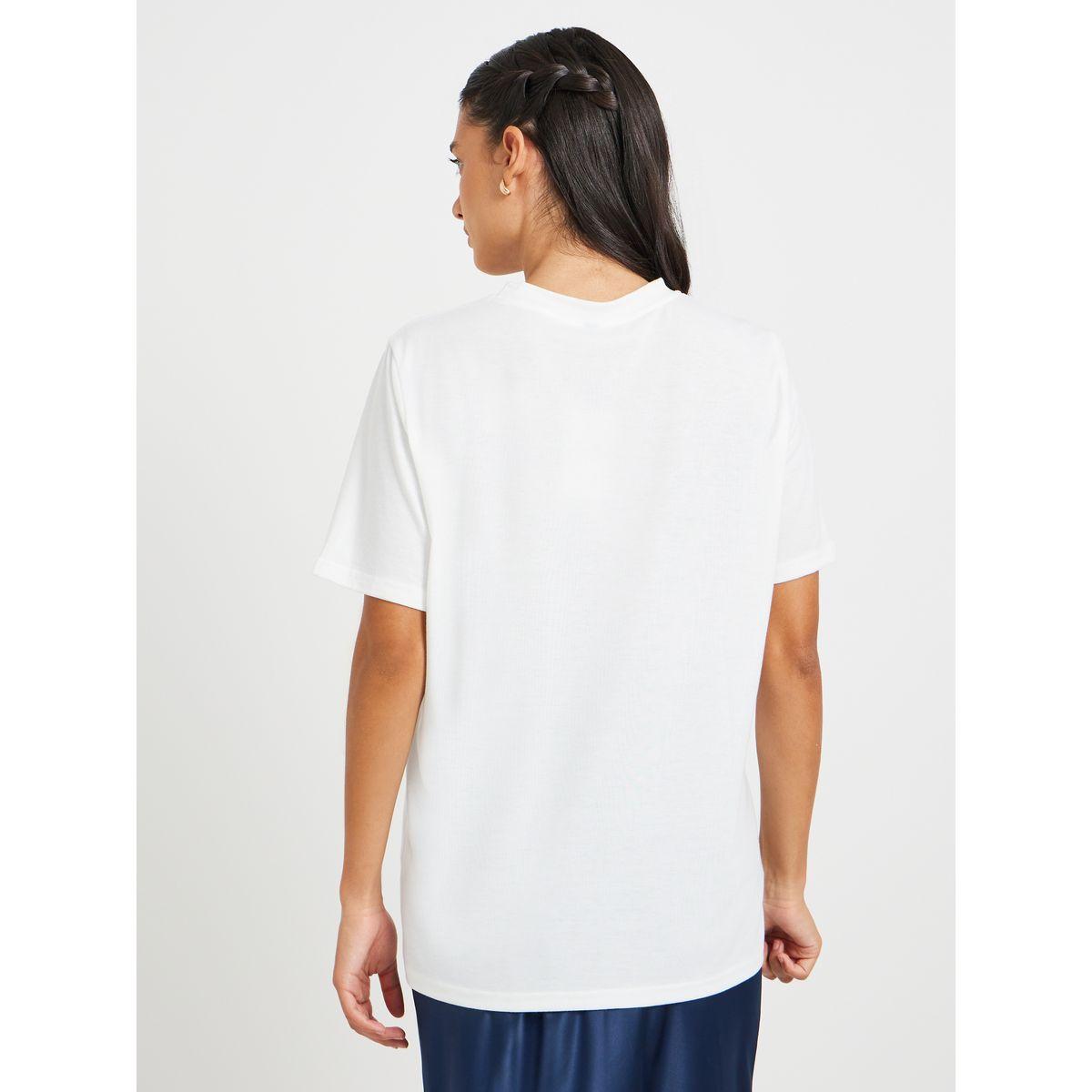 Styli Solid Round Neck Oversized T-Shirt with Cut Out Detail-women-clothing-tshirts-image-5