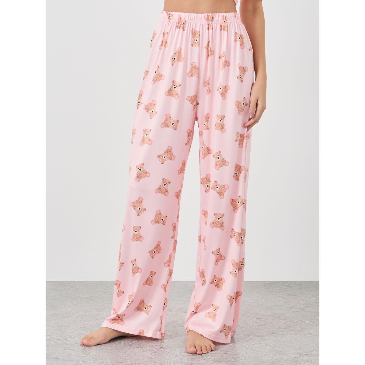 Styli Bear Print Short Sleeve Shirt and Pyjama Set-women-clothing-nightwear-pyjamas-longsets-image-4