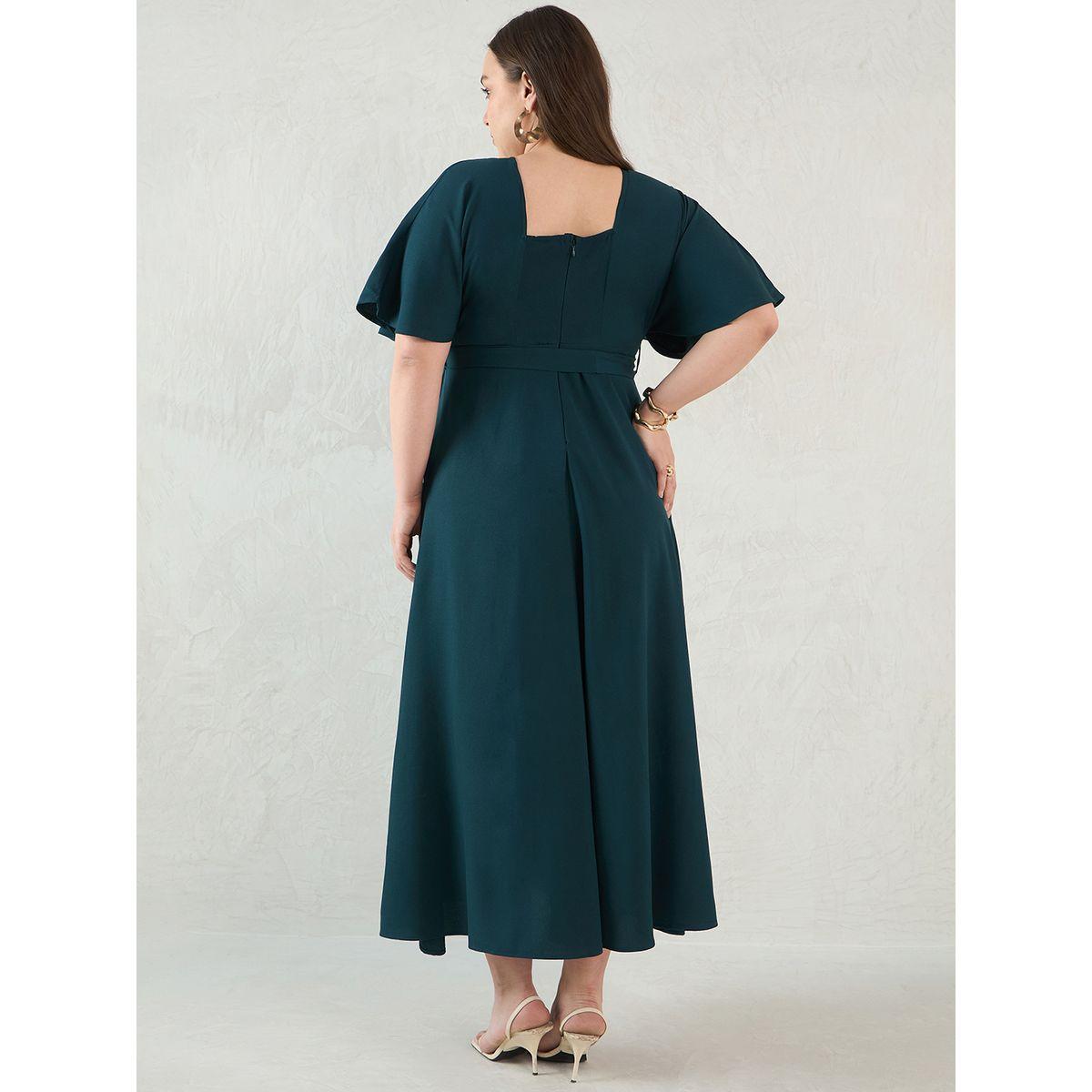 فستان طويل سادة بنمط لف-women-clothing-dresses-image-2