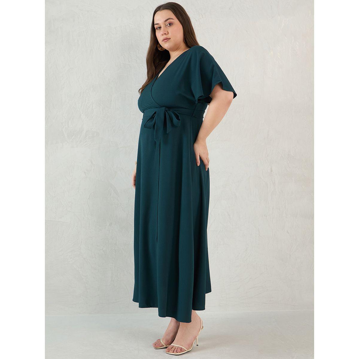 Femmella Solid V Neck Kimono Wrap Maxi Dress-women-clothing-dresses-image-3