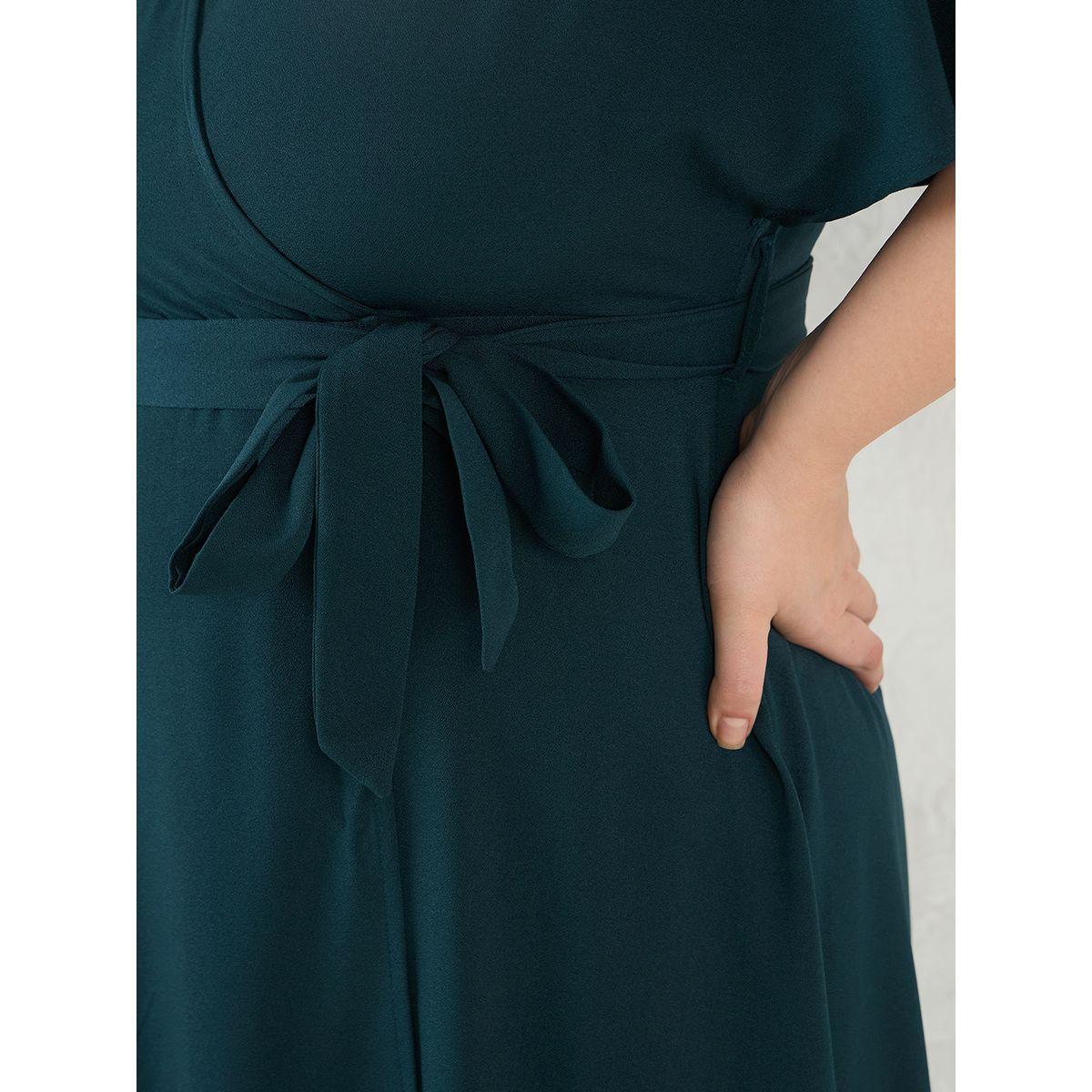 فستان طويل سادة بنمط لف-women-clothing-dresses-image-5