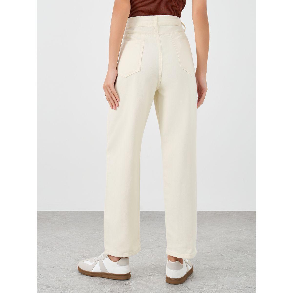 Styli Solid High Rise Tapered Fit Jeans-women-clothing-bottoms-jeans-image-4