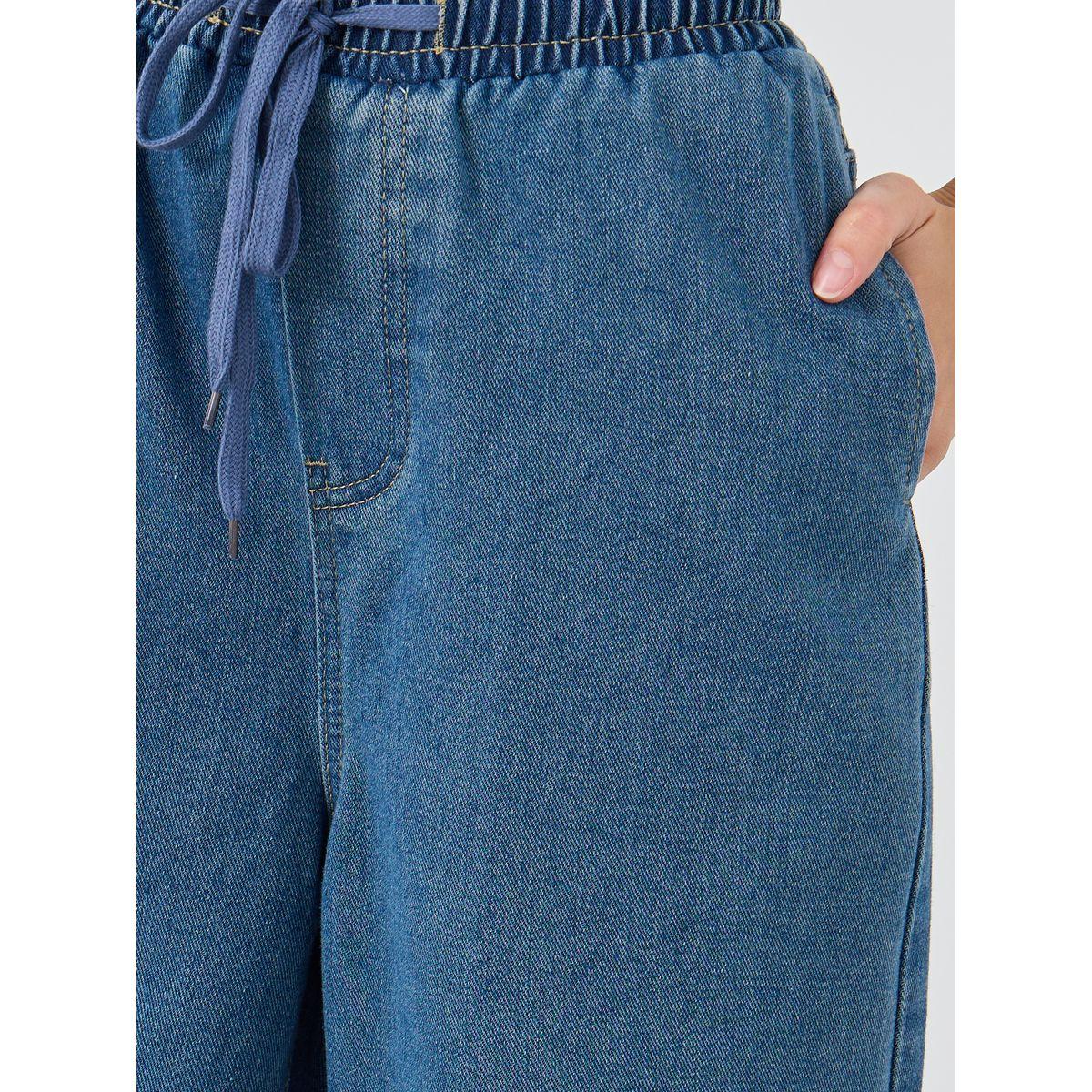 Styli Elasticated Waistband Wide Leg Jeans with Drawstring-women-clothing-bottoms-jeans-image-3