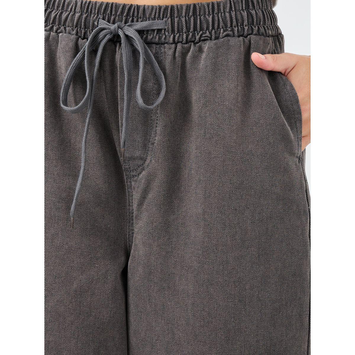 Styli Elasticated Waistband Wide Leg Jeans with Drawstring-women-clothing-bottoms-jeans-image-4