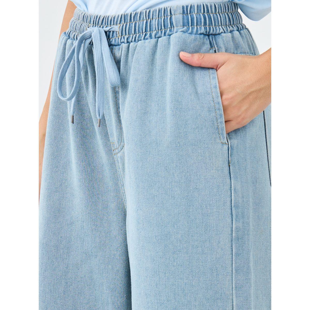 Styli Elasticated Waistband Wide Leg Jeans with Drawstring-women-clothing-bottoms-jeans-image-3