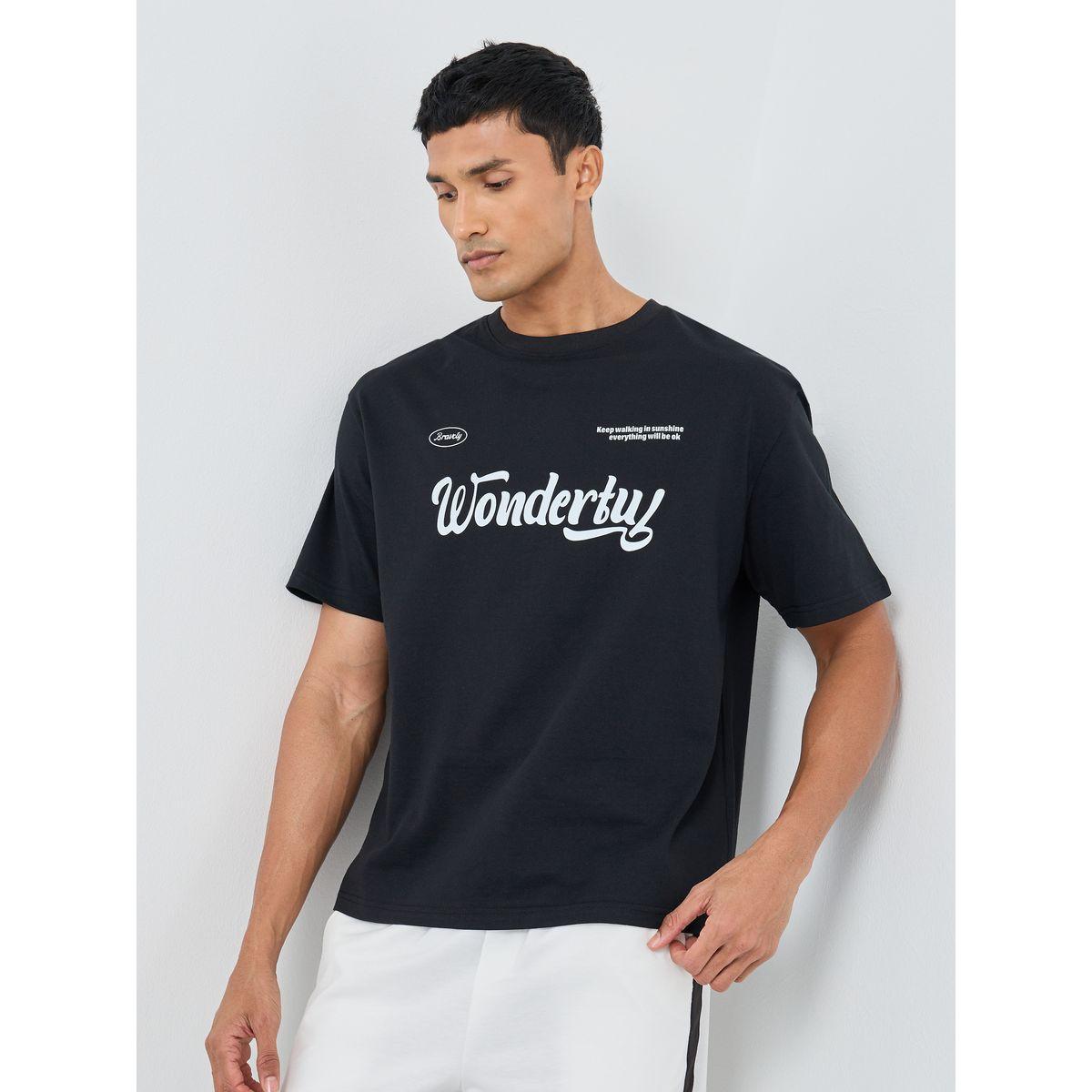 Styli Slogan Print Crew Neck Oversized T-Shirt-men-clothing-tshirtsandpolos-tshirts-image-1