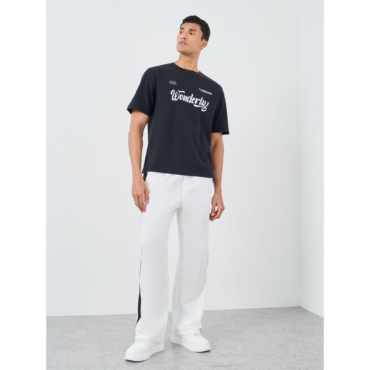 Styli Slogan Print Crew Neck Oversized T-Shirt-men-clothing-tshirtsandpolos-tshirts-image-2