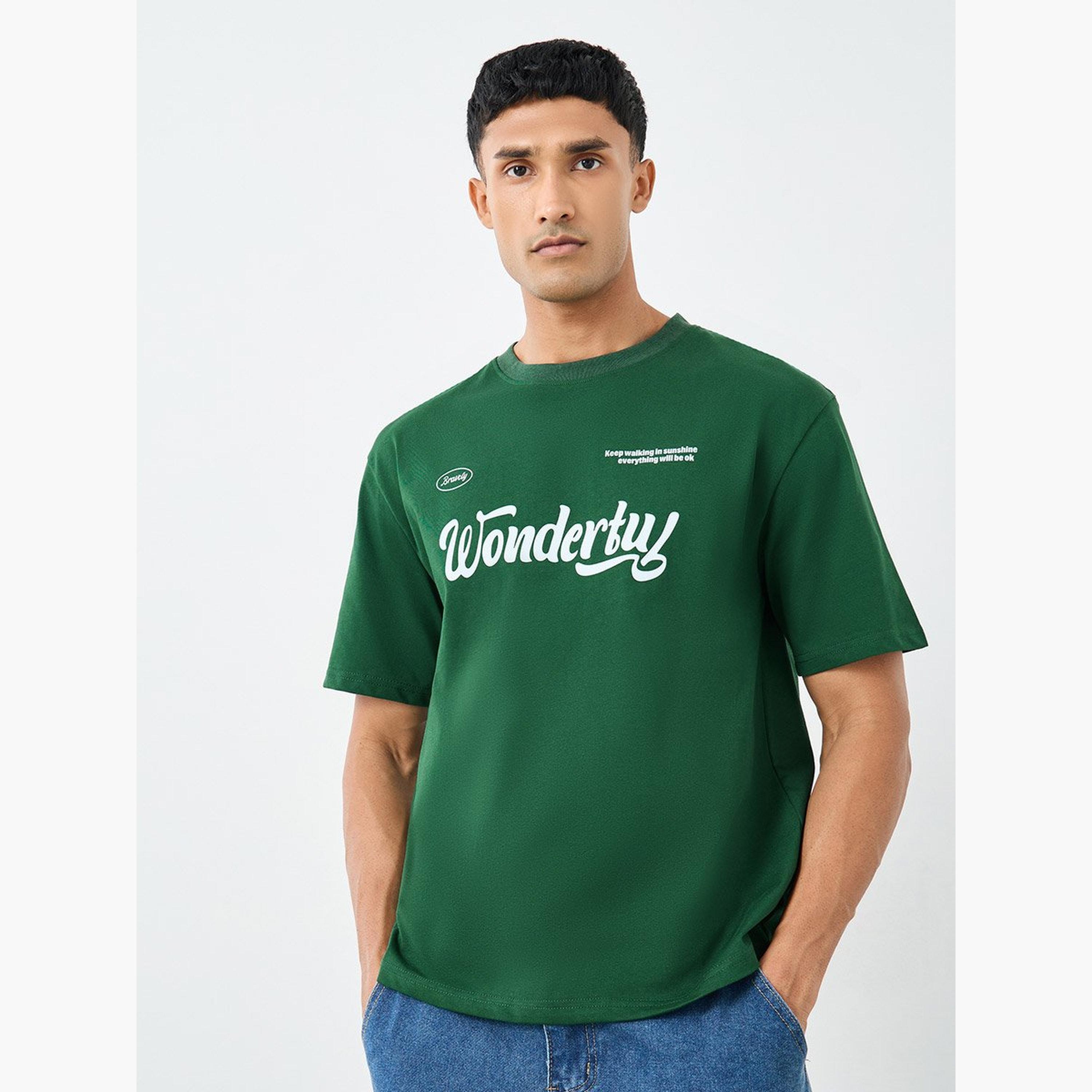 ستايلي - تي شيرت مقاس كبير بطبعة شعار-men-clothing-tshirtsandpolos-tshirts-image-1